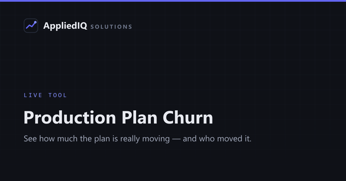 Production Plan Churn — live tool preview